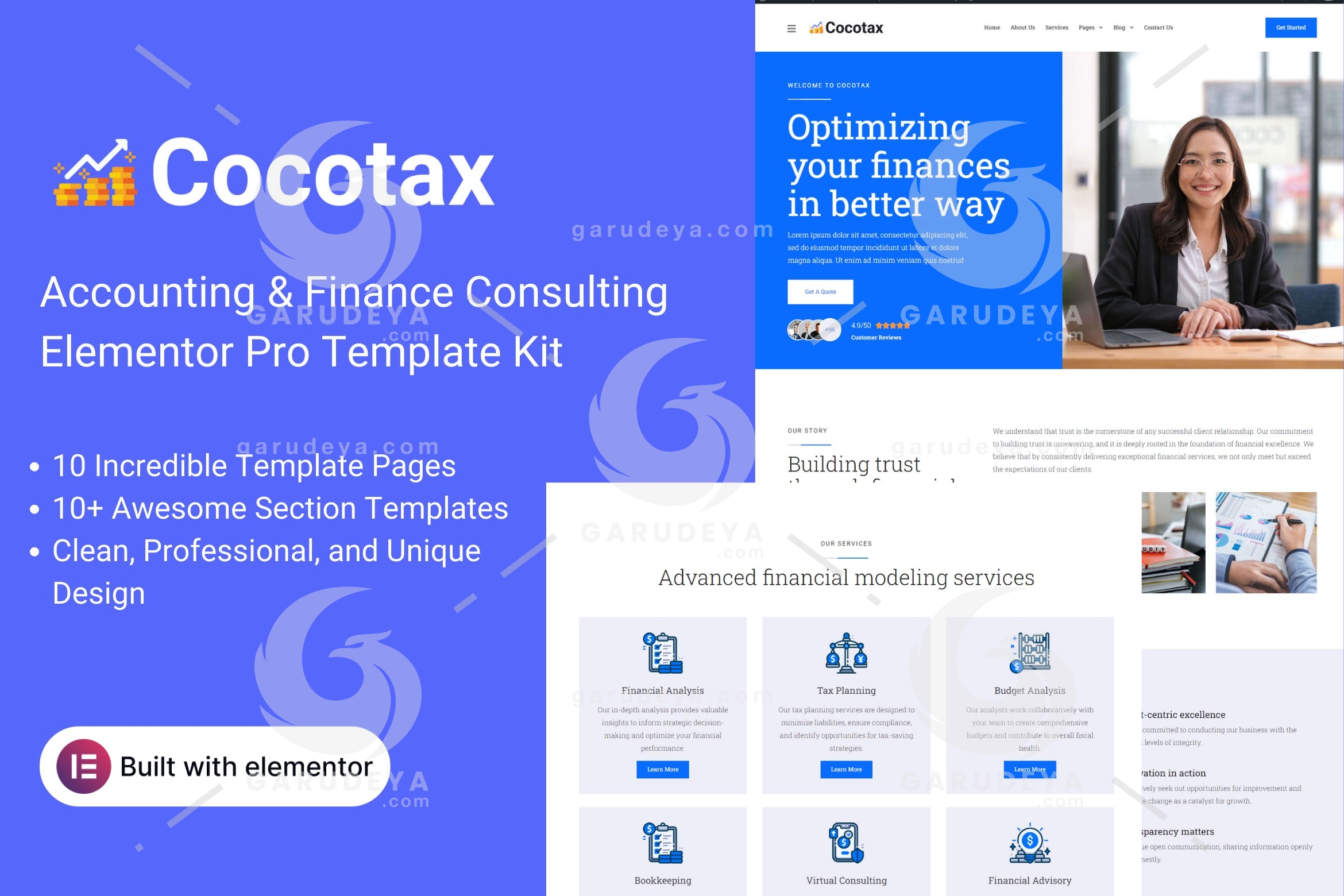 Cocotax – Accounting & Finance Consulting Elementor Template Kit