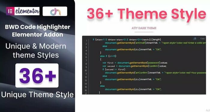 Code Highlighter Addon for Elementor