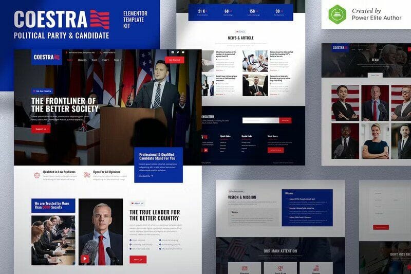 Coestra – Political Party & Candidate Elementor Template Kit