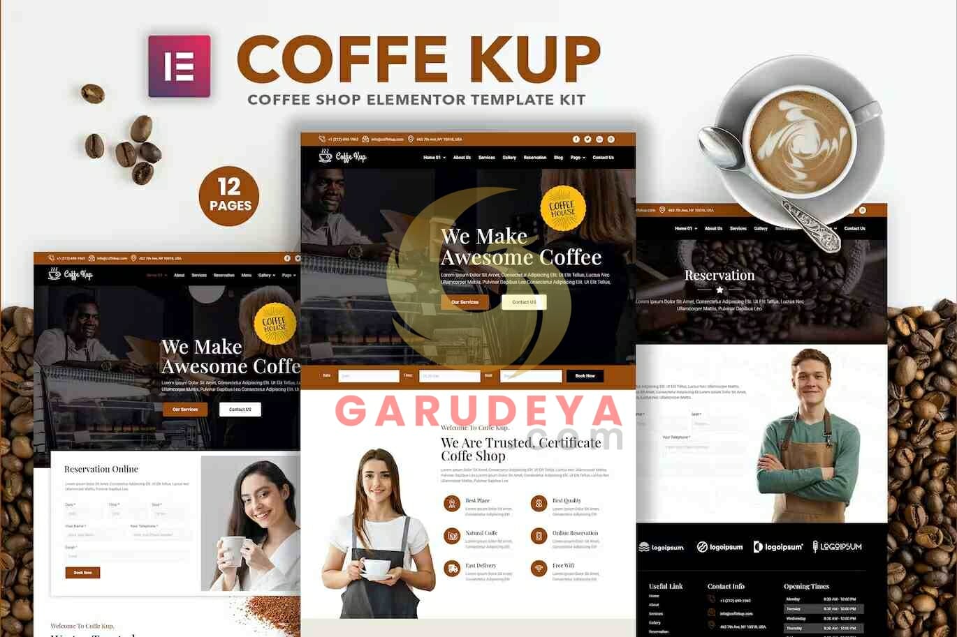 CoffeeKup – Cafe & Coffee Shop Elementor Template Kit