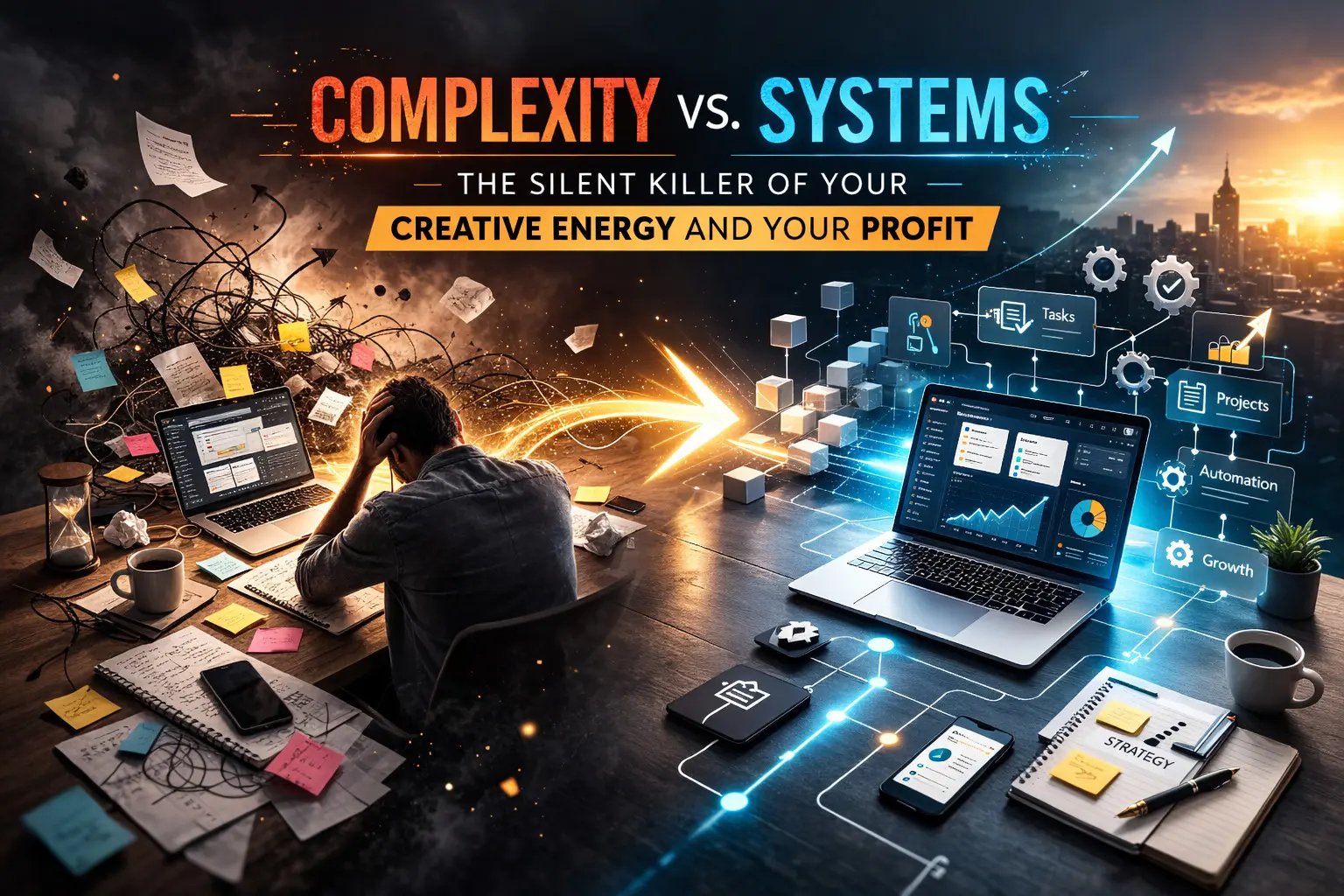 Complexity vs. Systems: Why Solopreneurs Stay Broke and Burned Out (And How to Fix It)
