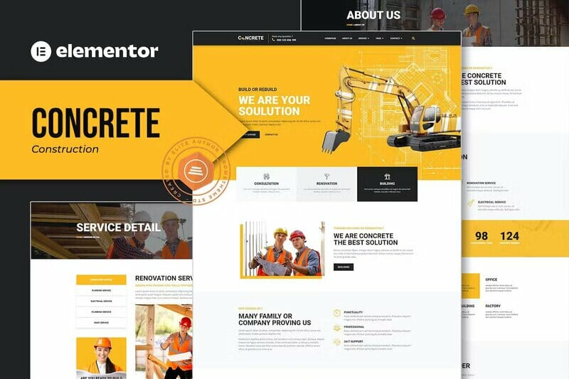 Concrete - Construction Elementor Template Kit