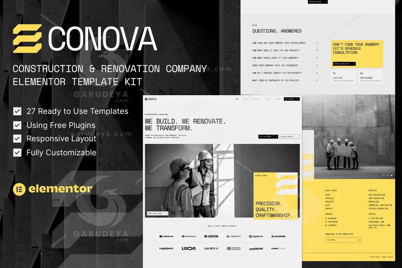 Conova – Construction & Renovation Company Elementor Template Kit