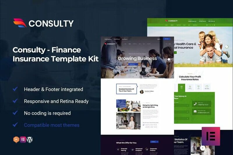 Consulty – Finance Consulting Elementor Template Kit