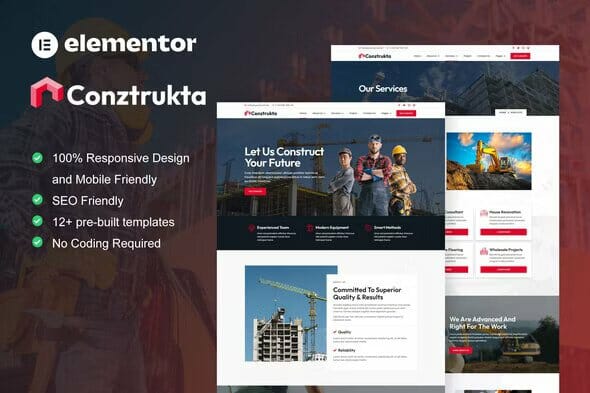 Conztrukta – Construction Service Elementor Template Kit