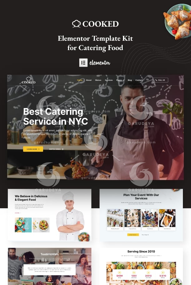 Cooked - Catering & Restaurant Website Elementor Template Kit