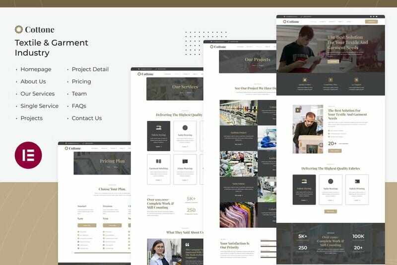 Cottone – Textile & Garment Industry Elementor Template Kit