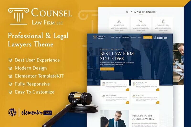 Counsel – Law Firm Elementor Template Kit