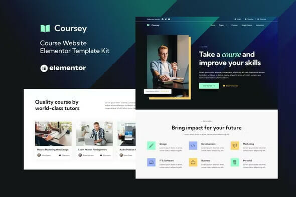 Coursey – Online Courses Elementor Template Kit