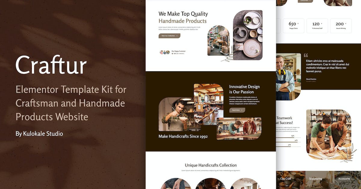 Craftur - Craftsman & Handmade Products Elementor Template Kit