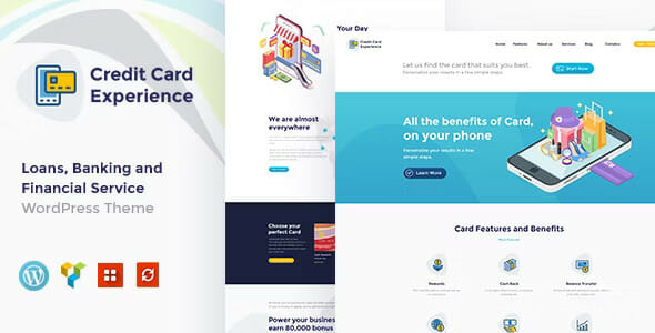 Credit Card Experience Loan Company and Online Banking WordPress Theme