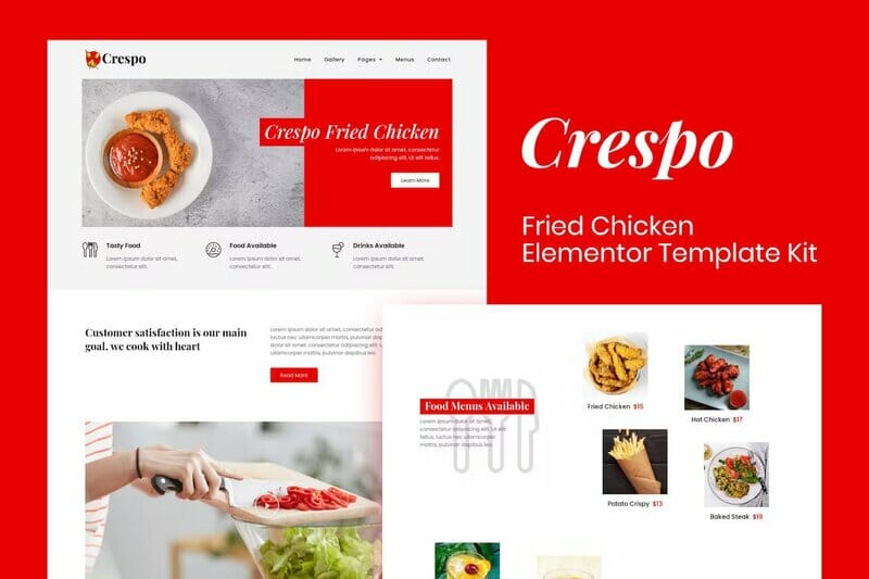 Crespo – Fast Food Restaurant Elementor Template Kit