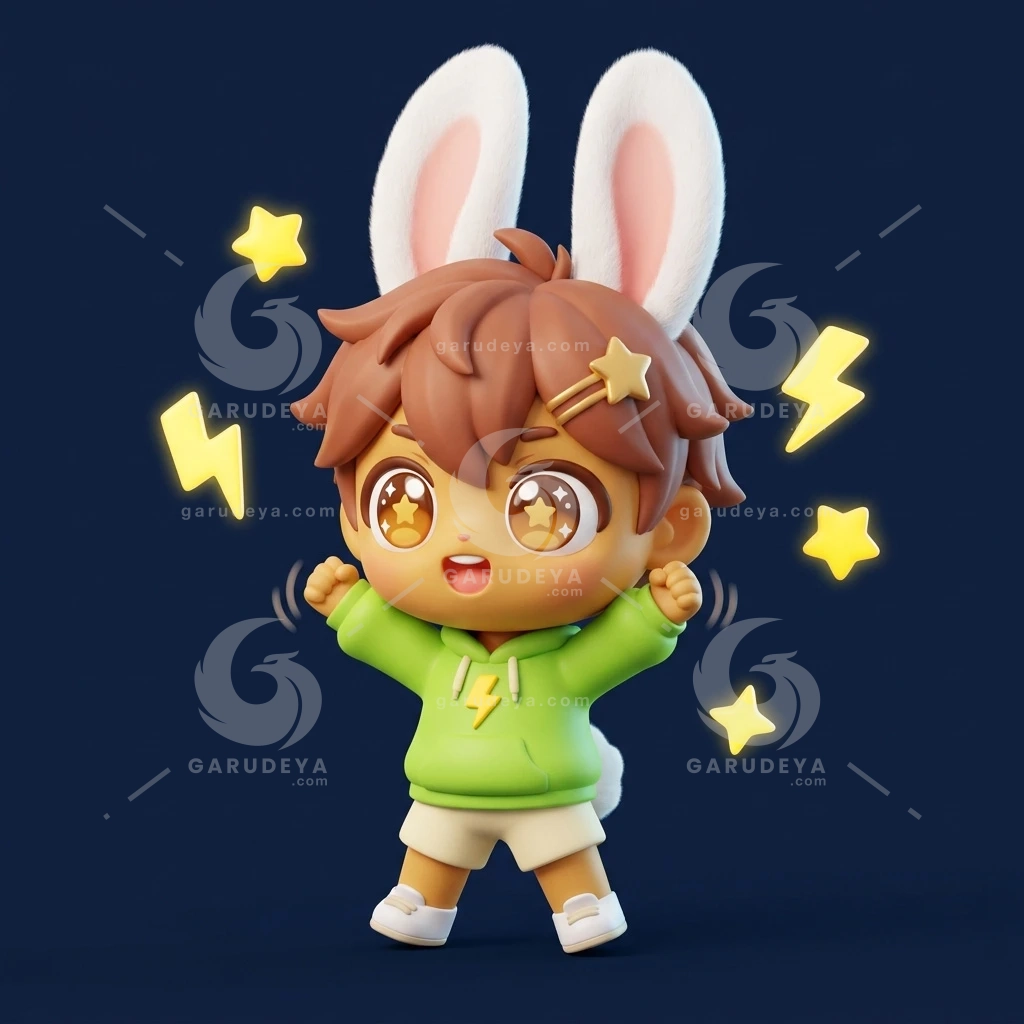 Cute 3D Emotion Character Excited Wow