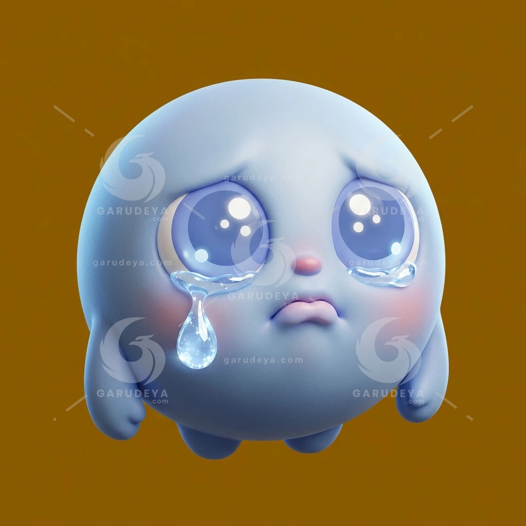 Cute 3D Emotion Character Sad Tears