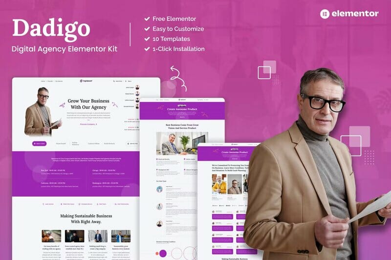 Dadigo – Digital Agency Elementor Template Kit