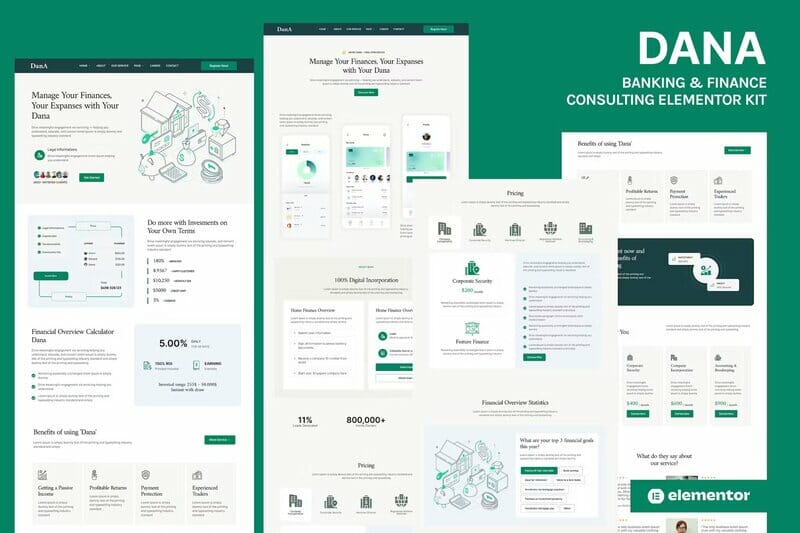 Dana – Banking and Finance Consulting Elementor Template Kit