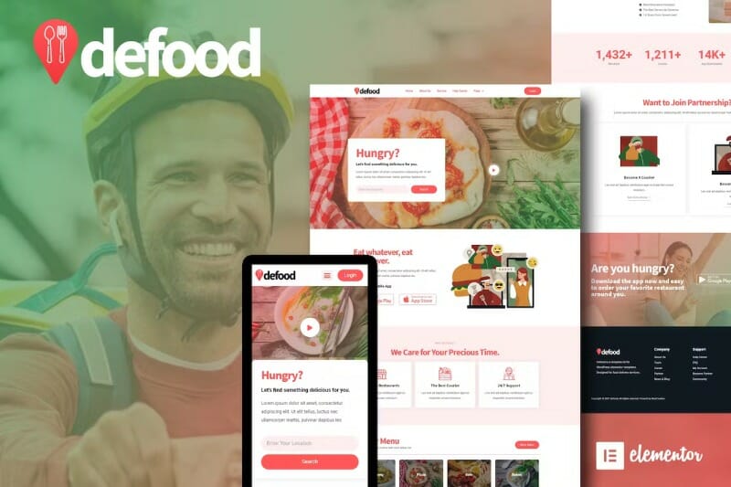 DeFood – Food Delivery Elementor Template Kit