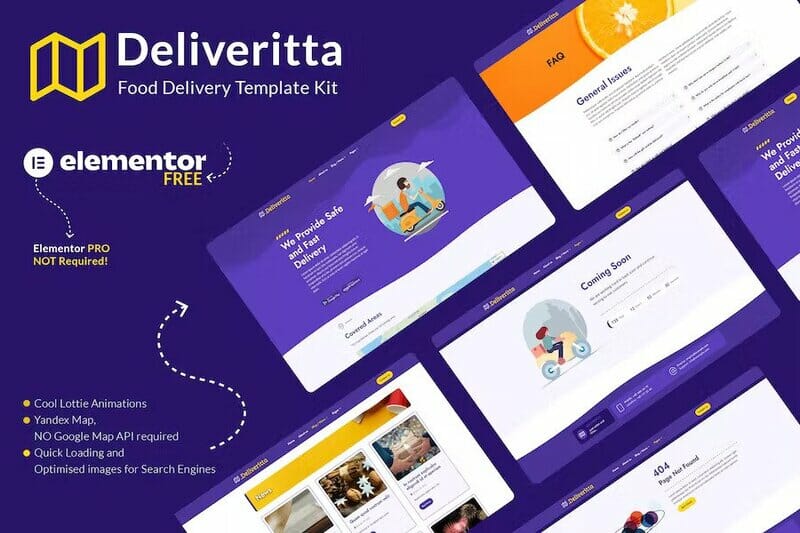 Deliveritta – Food Delivery Elementor Template Kit