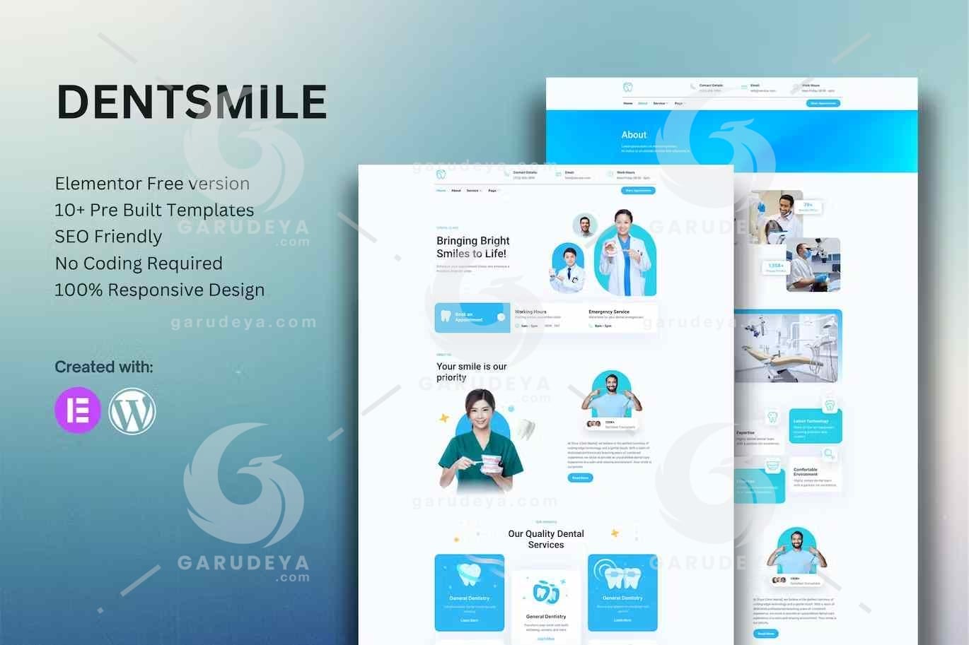 Dentsmile – Dentist & Dental Clinic Elementor Template Kit