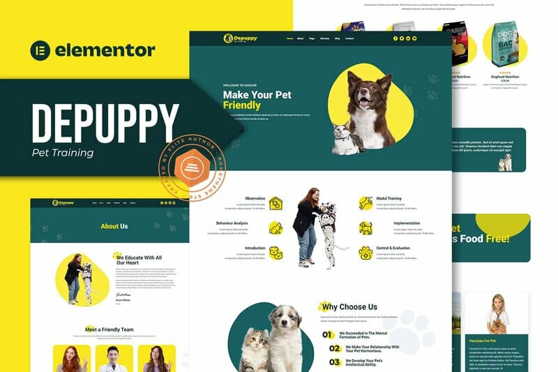 Depuppy – Pet Training Elementor Template Kit