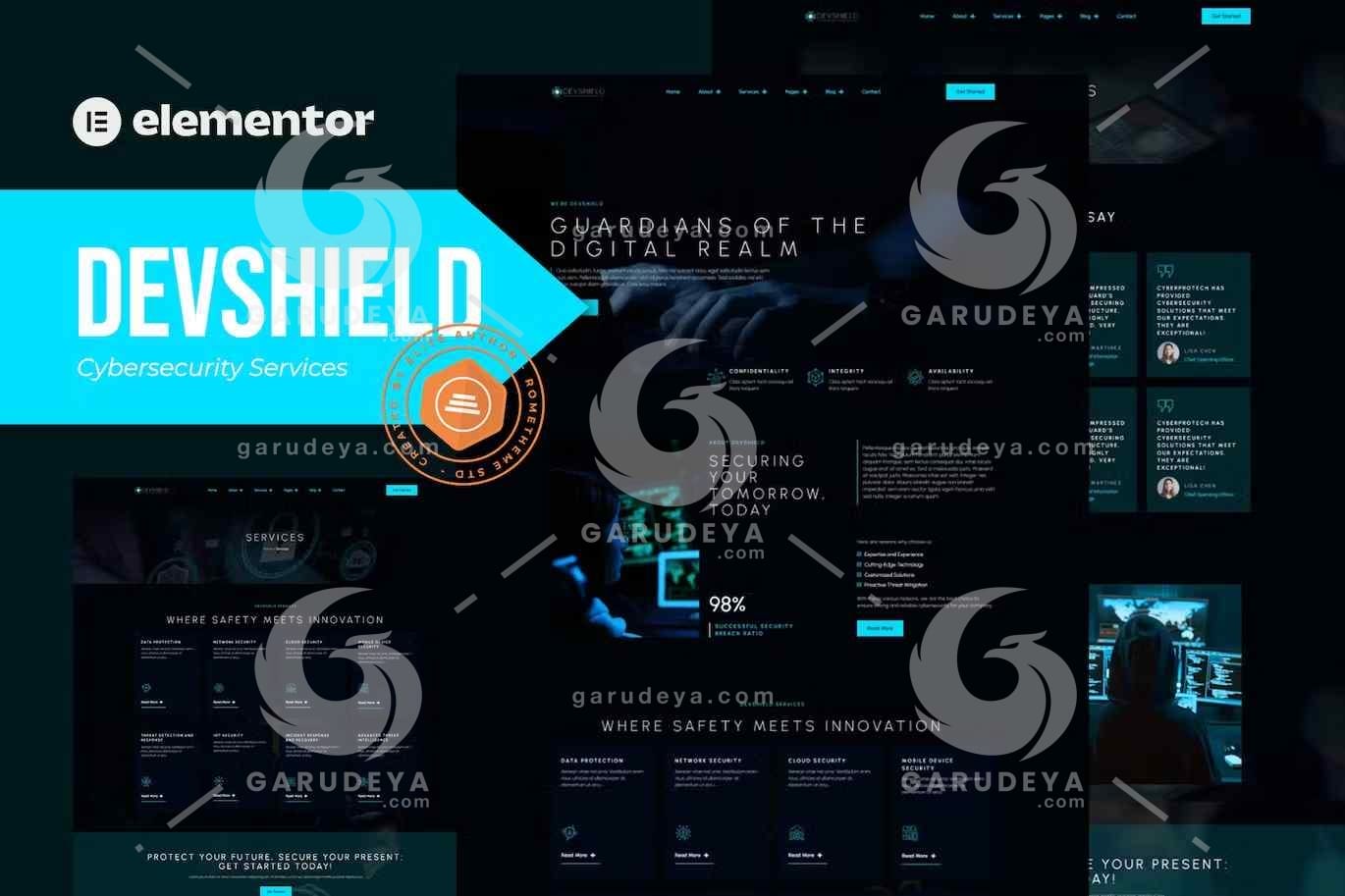 Devshield – Cybersecurity Services Elementor Pro Template Kit