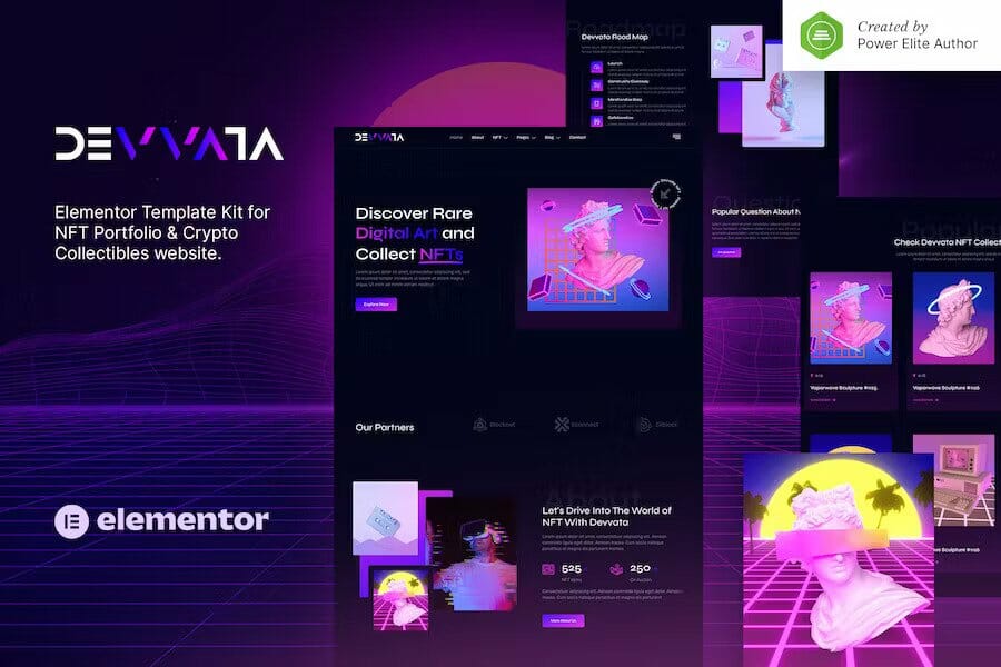 Devvata – NFT Portfolio Elementor Template Kit