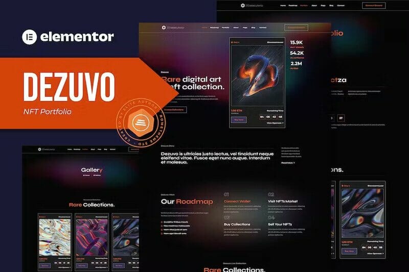 Dezuvo - NFT Portfolio Elementor Template Kit