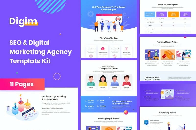 Digim – SEO & Digital Marketing Elementor Template Kit