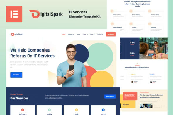 DigitalSpark – IT Services Elementor Template Kit