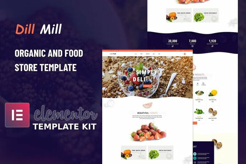 Dillmill – Organic Food Store Elementor Template Kit