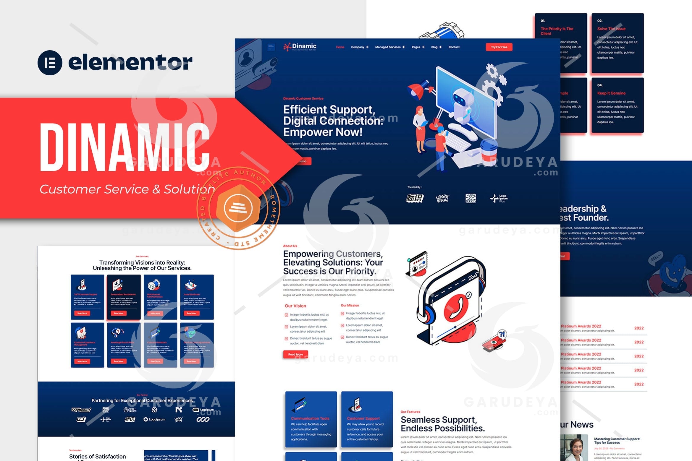 Dinamic – Customer Service & Solution Elementor Pro Template Kit