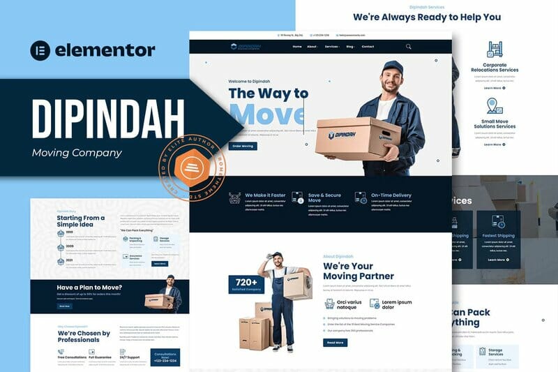 Dipindah – Moving Company Elementor Template Kit