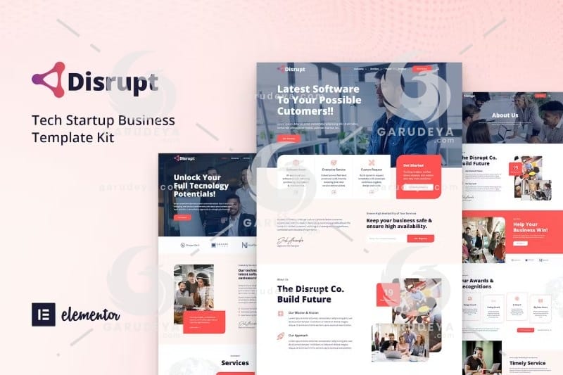 Disrupt – Tech Startup Business Elementor Template Kit