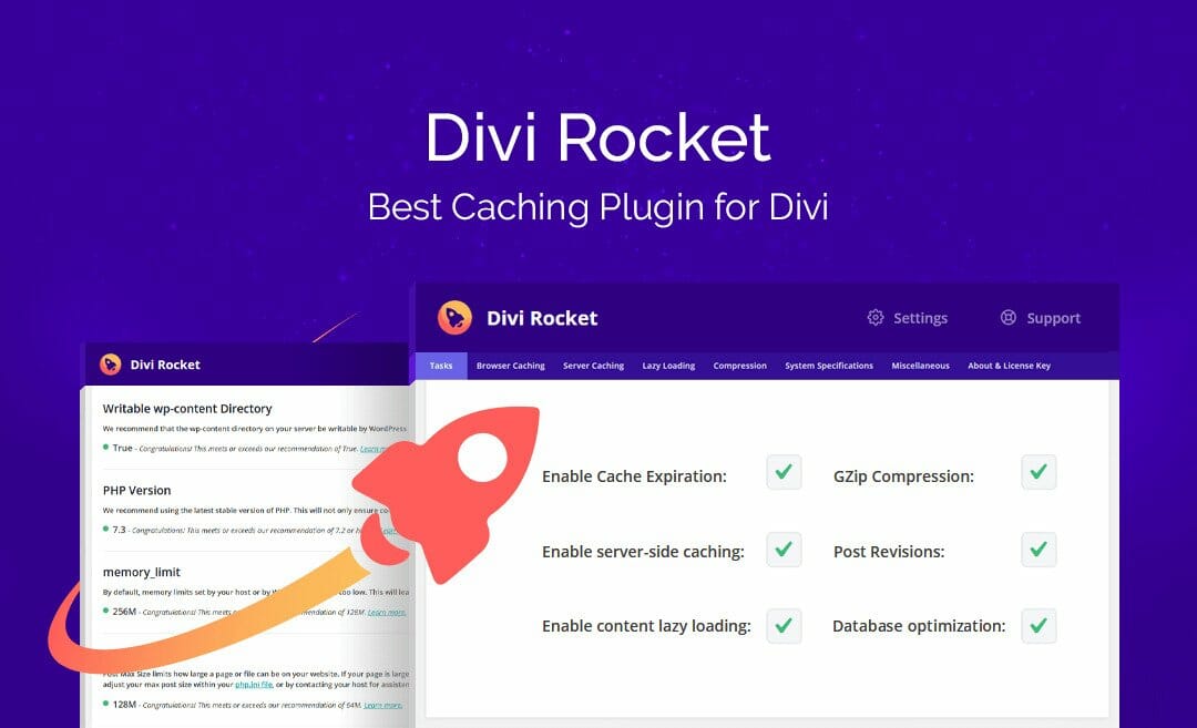 Divi Rocket Divi Caching Plugin