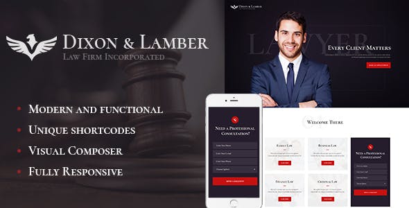 Dixon & Lamber | Law Firm WordPress Theme