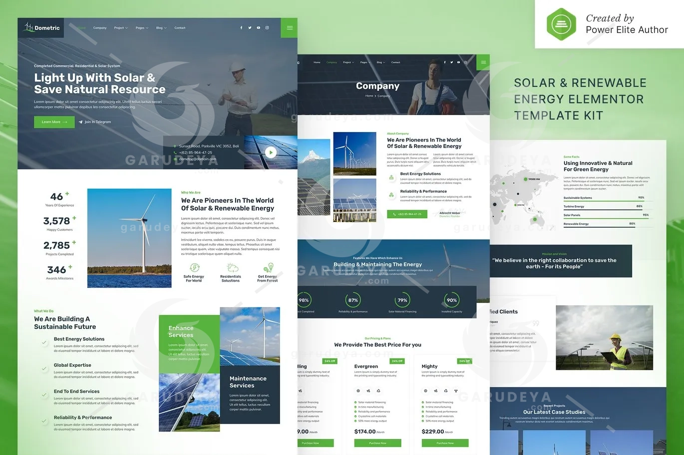 Dometric – Solar & Renewable Energy Elementor Template Kit