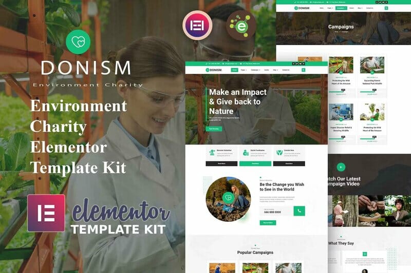 Donism – Environment Charity Elementor Template Kit