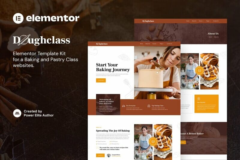 Doughclass – Baking & Pastry Class Elementor Template Kit