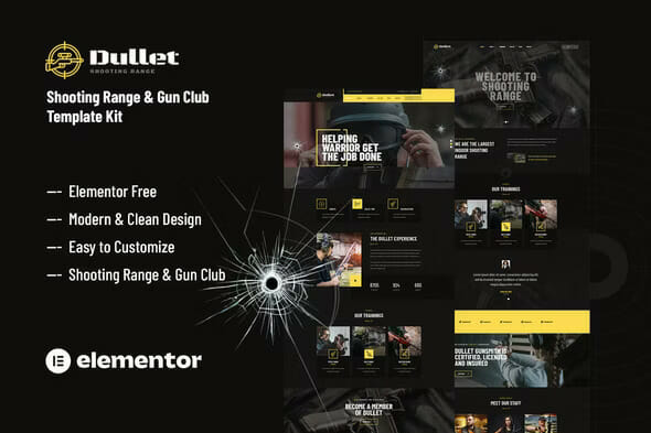 Dullet – Shooting Range & Gun Club Elementor Template Kit