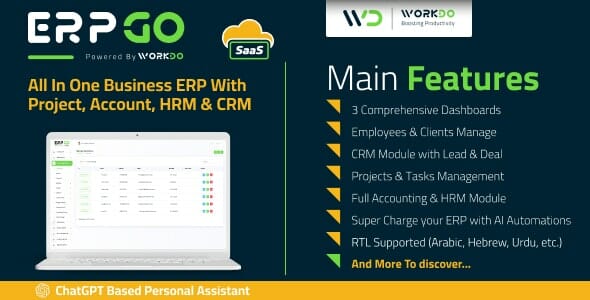 ERPGo SaaS – All In One Business ERP With Project, Account, HRM, CRM & POS