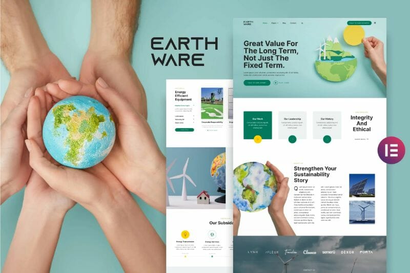 Earthware — Eco Green Renewable Energy Elementor Template Kit