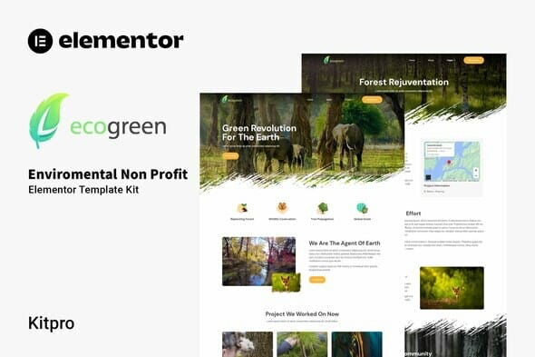 Ecogreen – Environmental Non Profit Elementor Template Kit