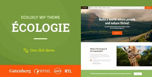 Ecologie – Environmental NGO & Ecology WordPress Theme