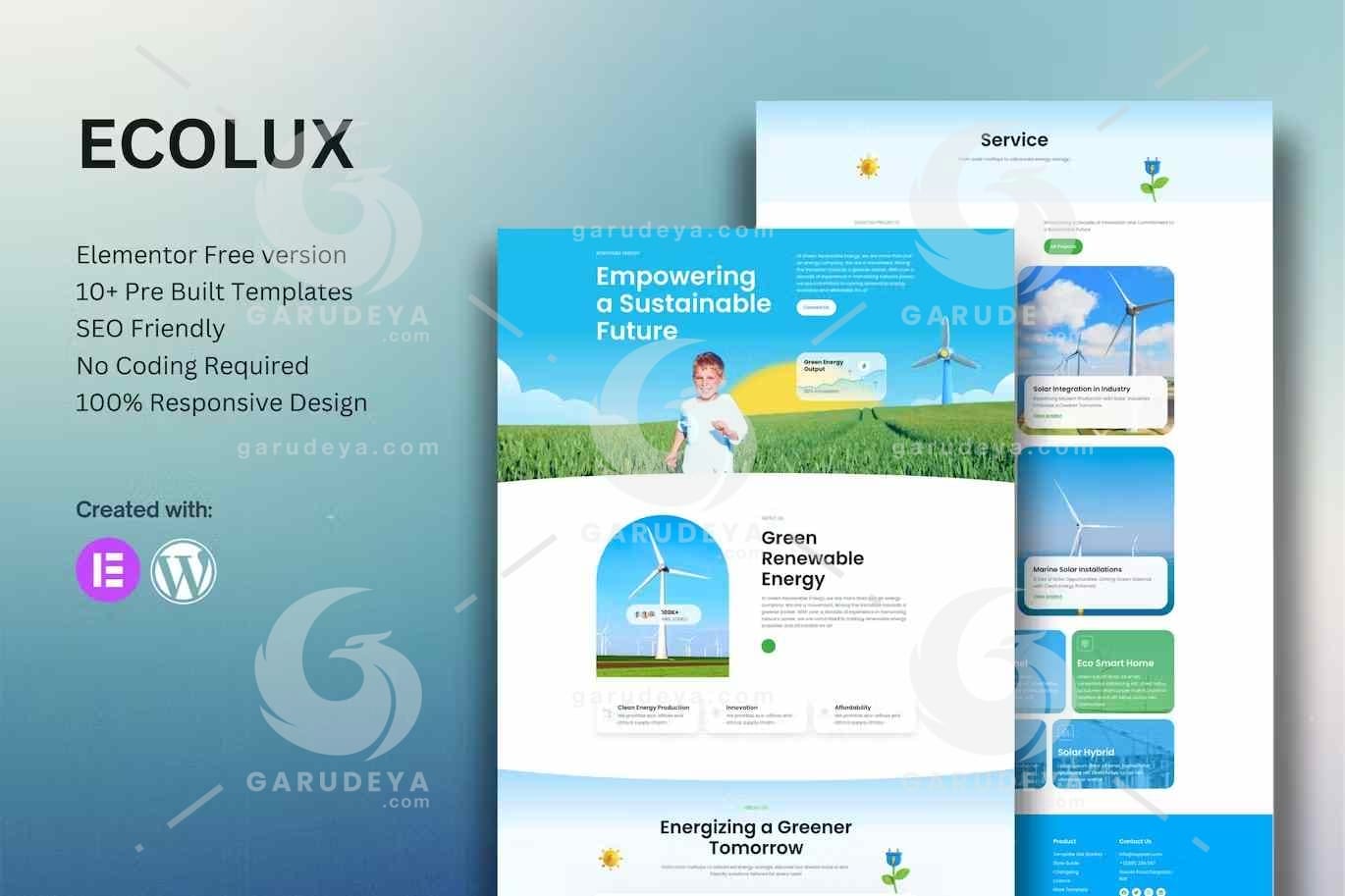 Ecolux – Green Renewable Energy Elementor Template Kit