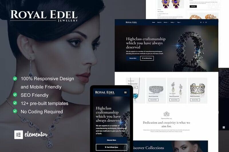 Edel – Luxury Jewelry Elementor Template Kit