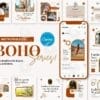 Editable Canva Template - Boho Instagram Post Templates - Fashion Canva Templates