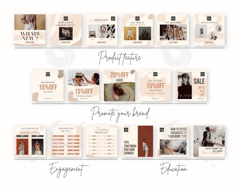 Editable Canva Template - FASHION INSTAGRAM POST — Beiges | Garudeya.com