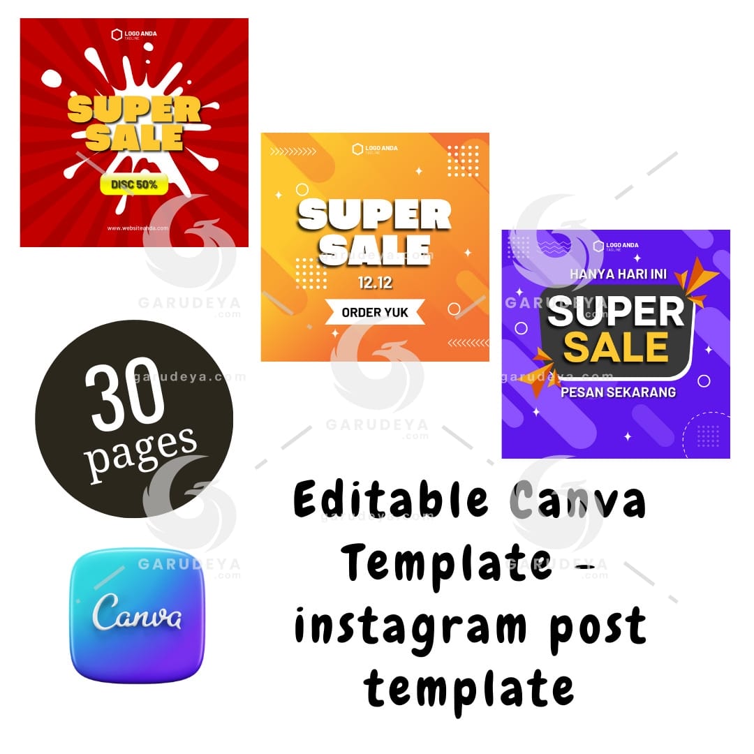 Editable Canva Template - instagram post - Banner Sale