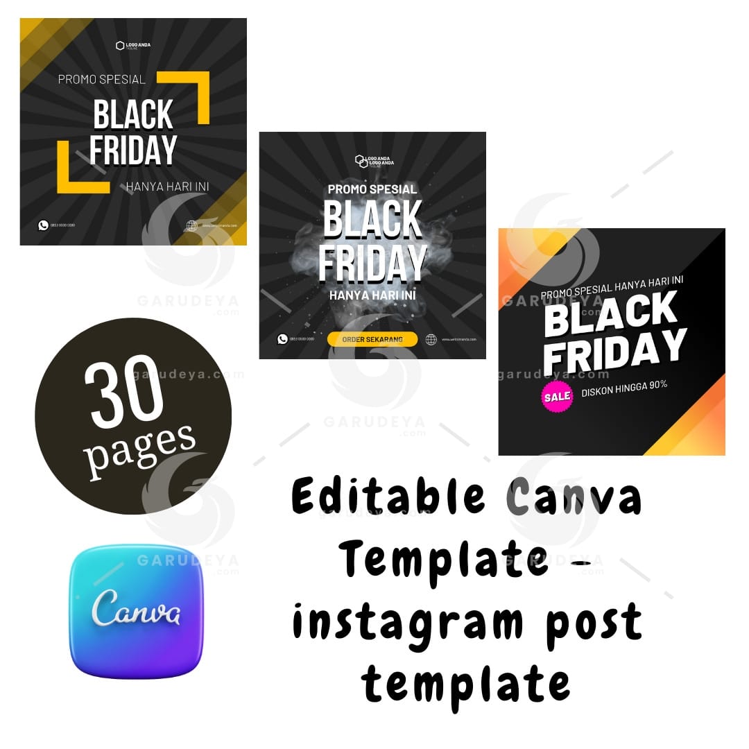 Editable Canva Template - instagram post - Black friday