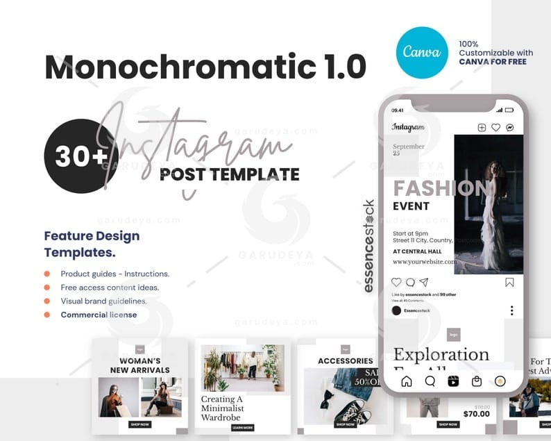 Editable Canva Template - instagram post - Monochromatic 1.0 Social Feed Post